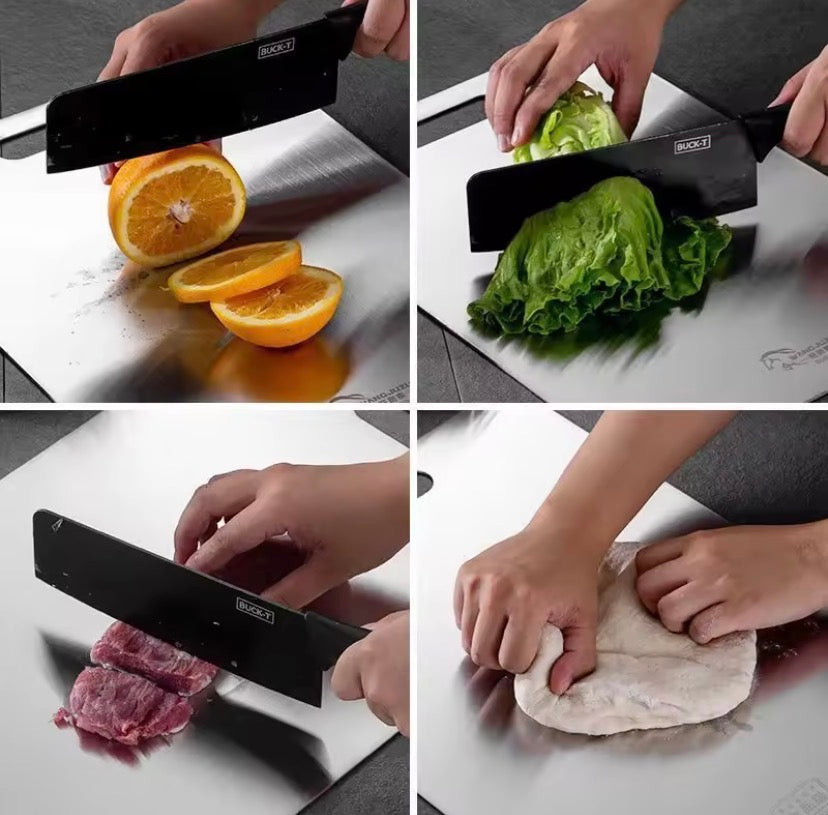 Stainless Steel Double Sided Cutting Board, Food Grade Cutting Board, Chopping Board, Kitchen Gadgets