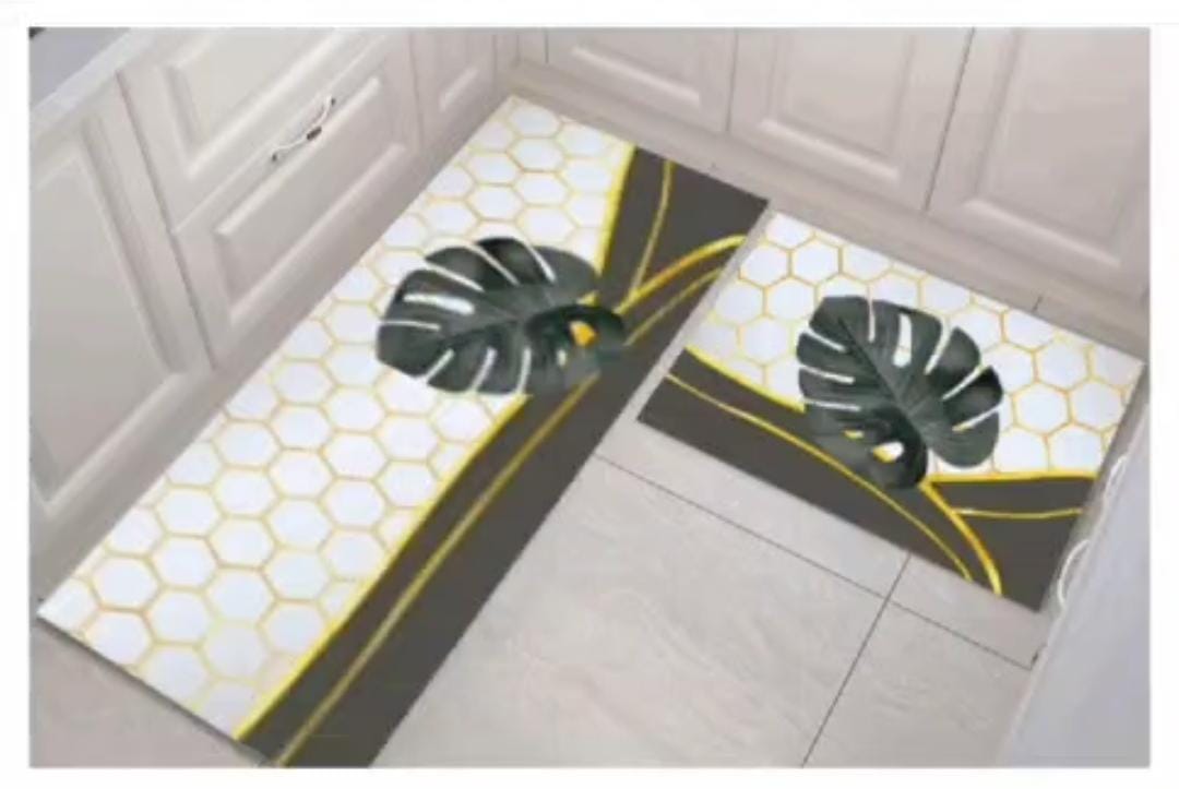 Set Of 2 Kitchen Floor Mat, Non-slip Kitchen Carpet, Kitchen Mat Bedroom Long Rug, Anti Slip Floor Mat, Modern Kitchen Mate