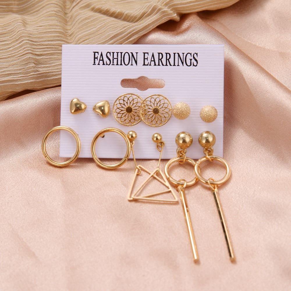 Set Of 8 Multi Stud Earrings, Big Hoop Tassel Drop Pearl Earrings, Drop Jewellery Ear Stud Earrings, Dangle Assorted Earrings For Woman Girl