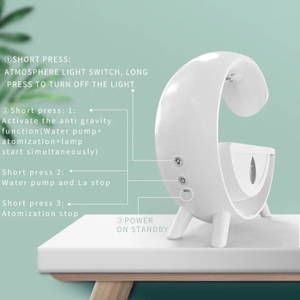G Lamp Diffuser, Anti Gravity Humidifier, Water Drop Levitating Countercurrent Humidifier, LED Night Light Water Drop Sprayer, Table Lamp Home Office Sprayer, Water Droplet Mist Maker, Creative Aromatherapy Machine Home Fogger Diffuser
