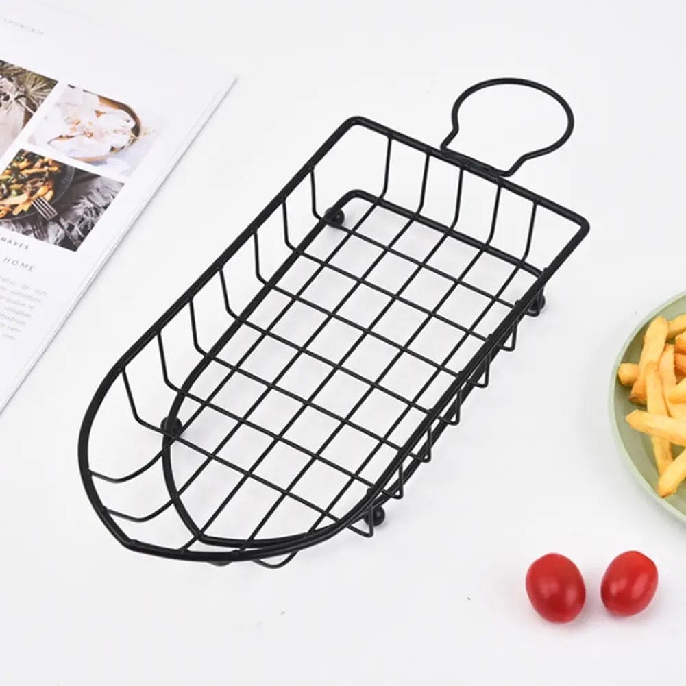 Boat Snack Basket, Iron Food Basket with Sauce Dippers, French Fries Basket, Food Oil Strainer Bucket, Creative Tableware Container, Stainless Steel Wire Strainers, Metal Wire Food Organizer for Home Restaurant