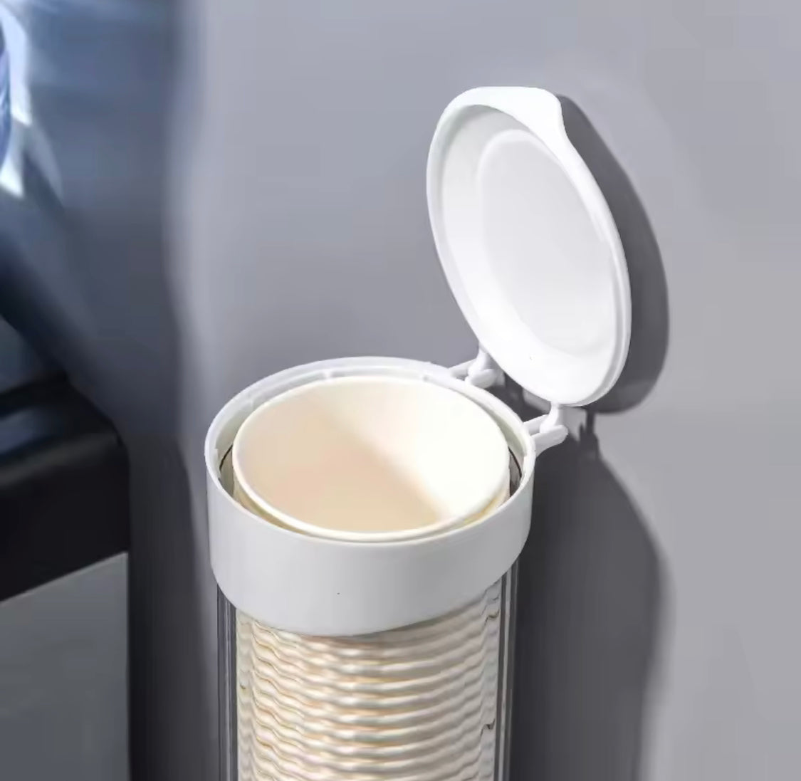 Wall Mounted Automatic Cup Storage Container, Disposable Paper Cup Holder, Plastic Cup Paper Dust Storage Rack