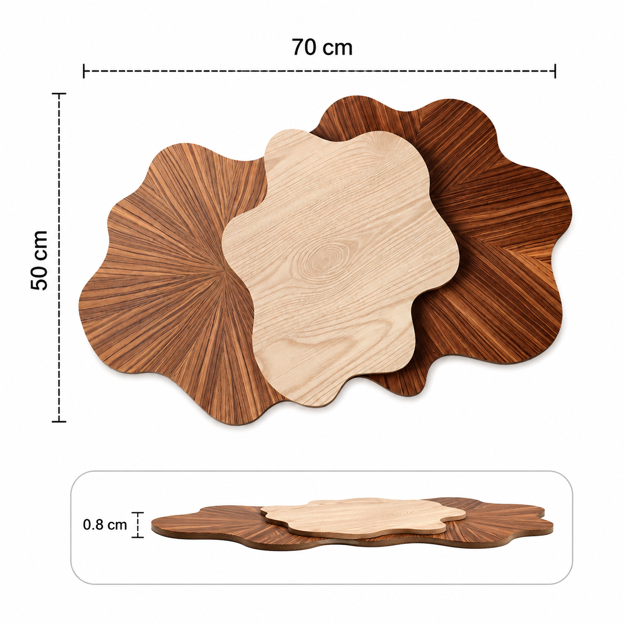Wooden Floral Design Bathroom Floor Mat, Elegant Layered Flower Floor Mat, Decorative Wooden Flower Bath Mat