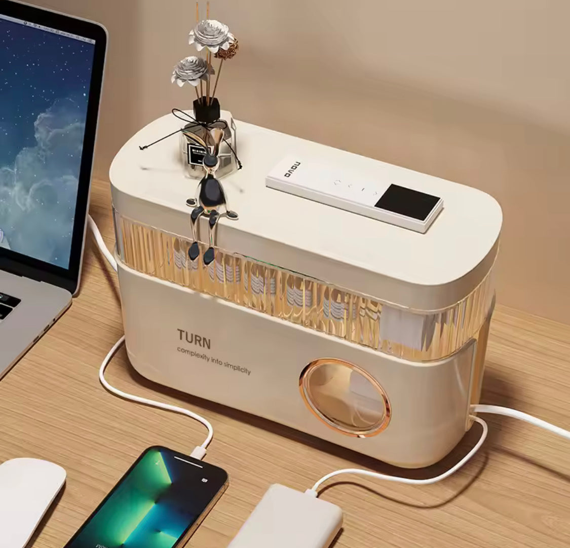Data Cable Storage Box, Plug Board Storage Box, Cable Wire Organizer Case, Desktop Socket Charging Cable Box