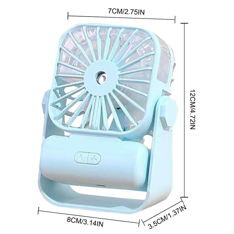 Rechargeable USB Desk Spray Fan, Water Spray Mist Table Fan,Portable Mini Travel Fan, Mini Humidifier Fan