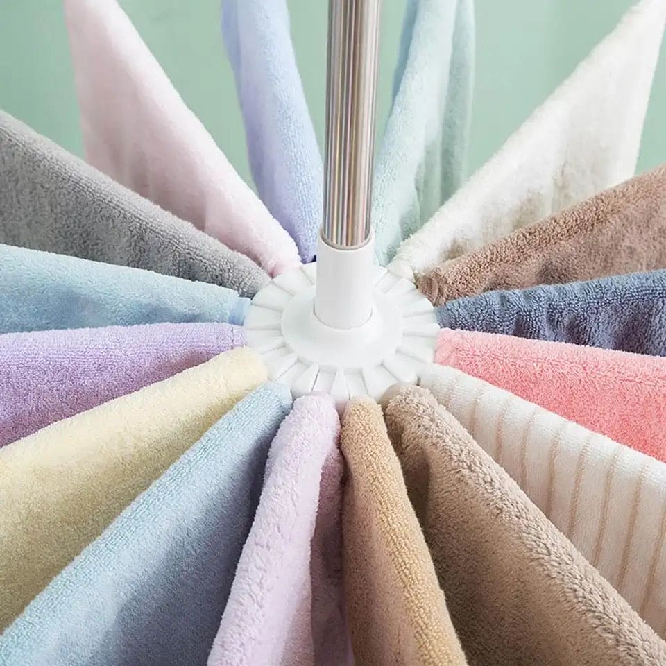 3 Tier Horse Drying Rack, Collapsible Clothes Drying Rack, Foldable Standing Laundry Stand, 360 Rotatable Tripod Airer For Clothes, Stainless Steel Frame Clothing Drying Rack, Balcony Laundry Hanger Organizer,  Indoor Outdoor Garment Aire Stand