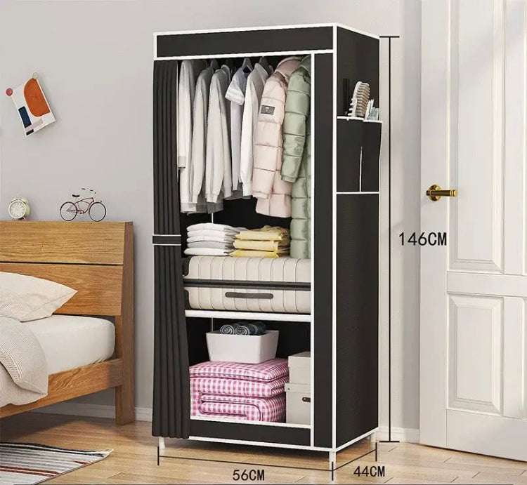 Dustproof Wardrobe, Bedroom  Storage Cabinet, Wardrobe Hanging Shelf