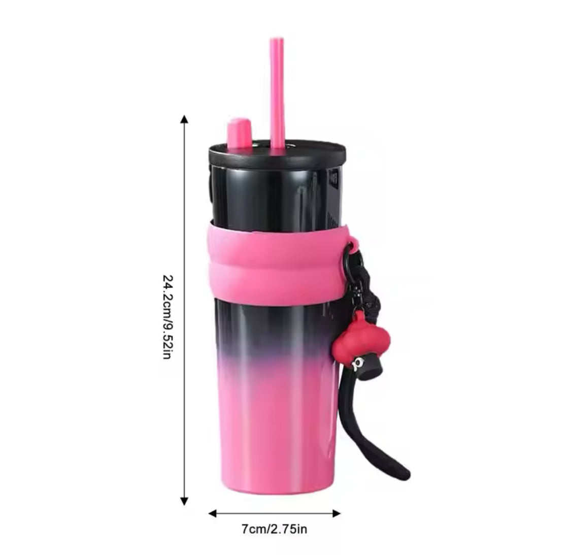 500ml Stainless Steel With Retractable Straw, Leakproof Eco Friendly Water Bottle, Insulated Water Bottle