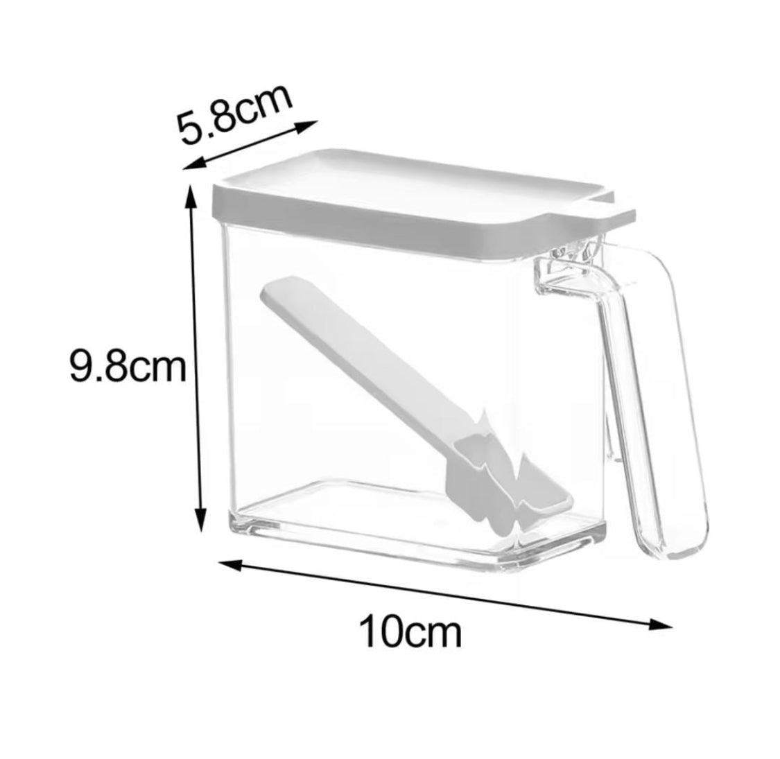 Airtight Transparent Spice Storage Container, Spice Keeper with Easy Scoop, Kitchen Seasoning Box with Spoon, Multipurpose Seasoning Storage Jar