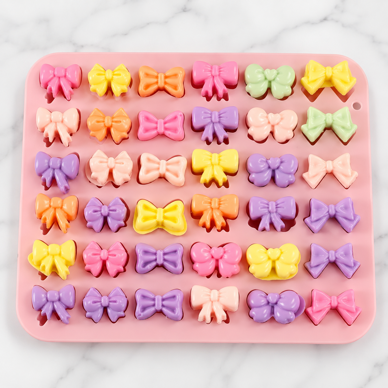 Mini Bow Silicone Chocolate Mold, Reusable Silicone Bow Mold Tray, Bow Shape Fondant And Chocolate Mold