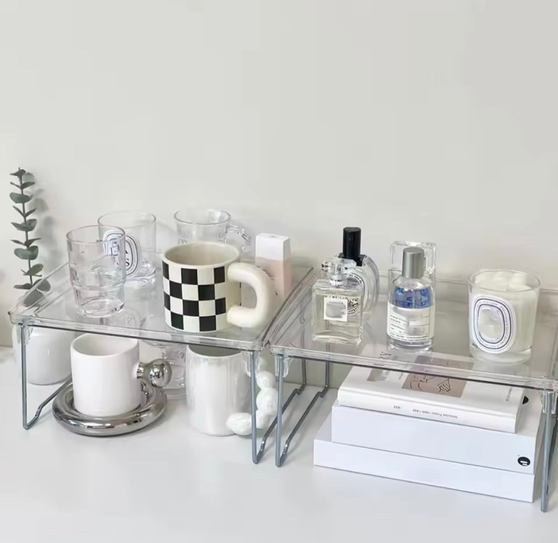 Transparent Desktop Organizer Kitchen Shelf, Acrylic Makeup Rack, Acrylic Organizer For Spice Jars and Cups, Multifunctional Storage Rack Home Organizer