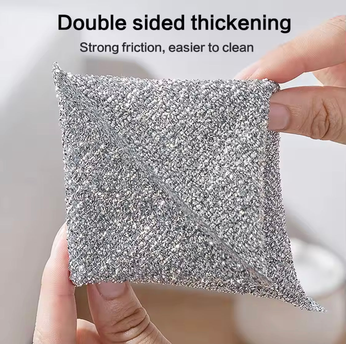Set of 5 Double Layer Wire Cleaning Cloth, Reuseable Wire Cloth, Non-Scratch Dishwashing Rags For Kitchen Pot