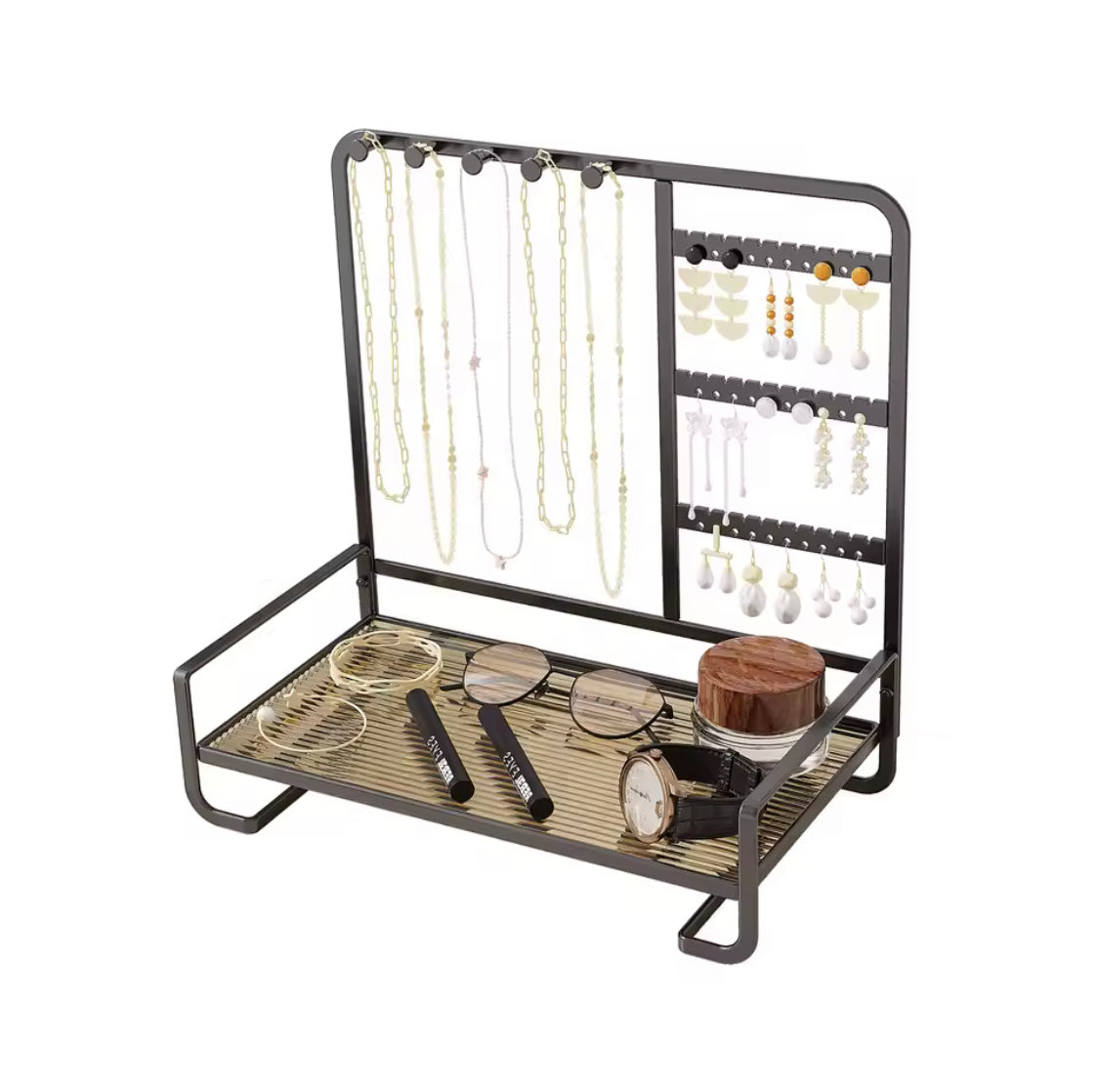 Elegant Metal Jewelry Stand, Jewelry Display Stand, Makeup And Jewelry Stand, Luxury Style Jewelry Stand