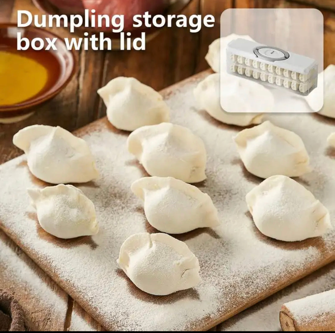 Two Layer Dumpling Storage Box, Portable Dumpling Organizer, Refrigerator Dumpling Box