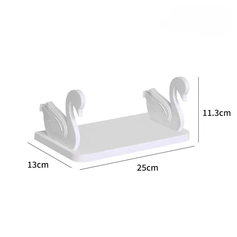 Swan Floating Shelf, Kitchen And Bathroom Storage Shelf, Multifunctional Storage Rack, Household Kitchen Bathroom Organizer Shelf, Wall Hanging Seasoning Storage Shelf, Wall Mounted Storage Organizer, Multipurpose Floating Shelf