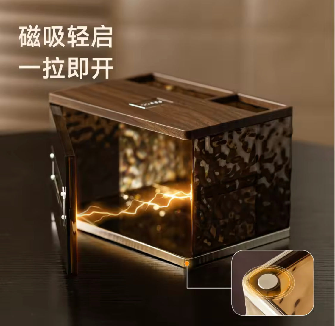 Glacier Pattern Desktop Tissue Box, Countertop Remote Control Storage Box, Desktop Tissue Box With Storage Holder, Remote Holder