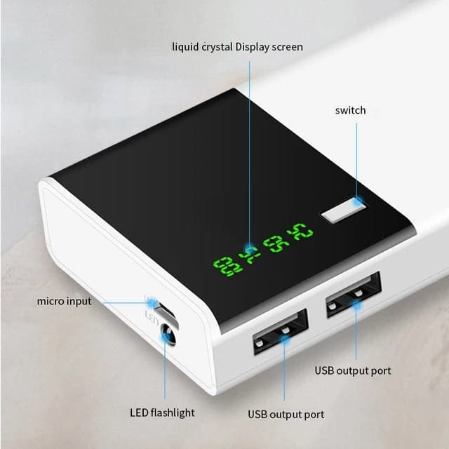 Smart Power Bank, 10000 mA High Capacity New Mobile Power Supply, Universal Mobile Power Bank, Digital Display Fast Charging Phone Charger Outdoor Portable External Battery for Mobile