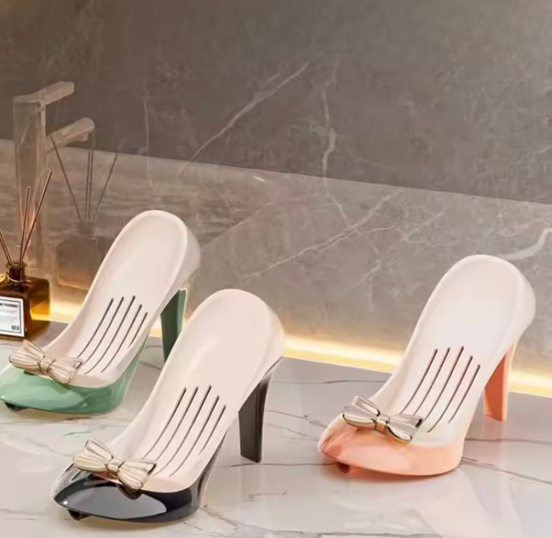 High Heel Shape Soap Holder, Bathroom Countertop Soap Box, Space Saving Shoe Soap Dish