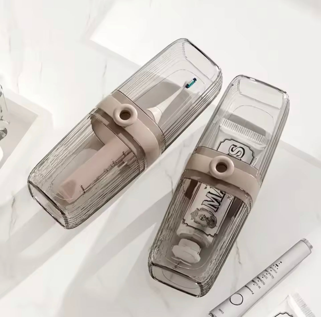 Transparent Toothbrush Travel Box, Portable Leakproof With Lid Toothbrush Cup, Toothpaste And Brush Storage Case