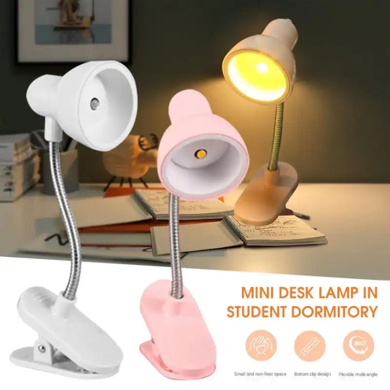 Mini Book Lamp, 360 Rotatable lamp With Clamp, Mini Clip On Study Desk ...