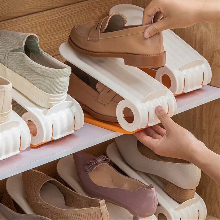 Shoe Organizer Wardrobe Stracker , Footwear Support Slot Holder, Space Saver Shoes Storage Rack