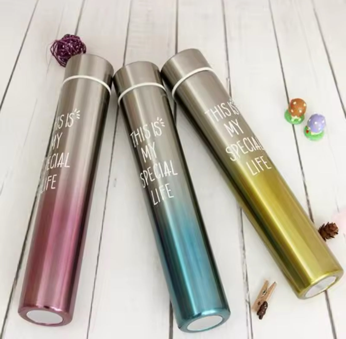 300ml Long Style Slim Water Bottle, Stainless Steel Thermos Water Bottle, Double Wall Travel Thermos