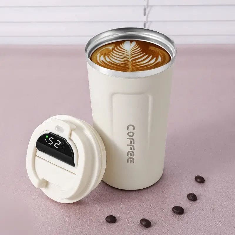 Smart Digital Coffee Mug, Temperature Display Coffee Mug, Portable Tumbler Thermos Cup,Car Thermos Coffee Mug Travel Mug with Leak-proof Lid for Coffee, Tea, Cold Beverage, Ice Drinks, Travel Thermal Bottle