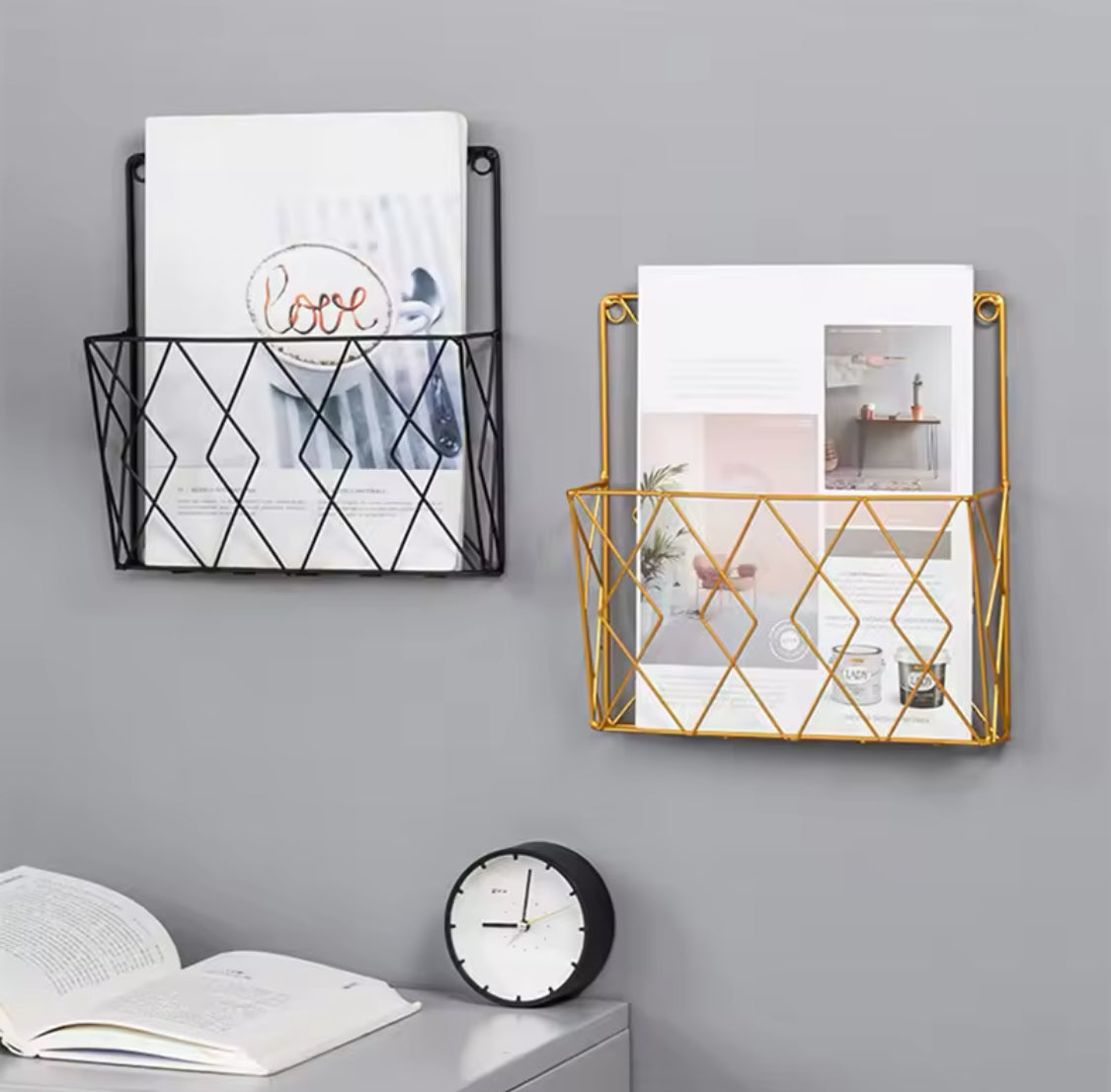 Wall Mounted Magazine Rack, Hanging Book Display Shelf, Magazine And Books Organizer