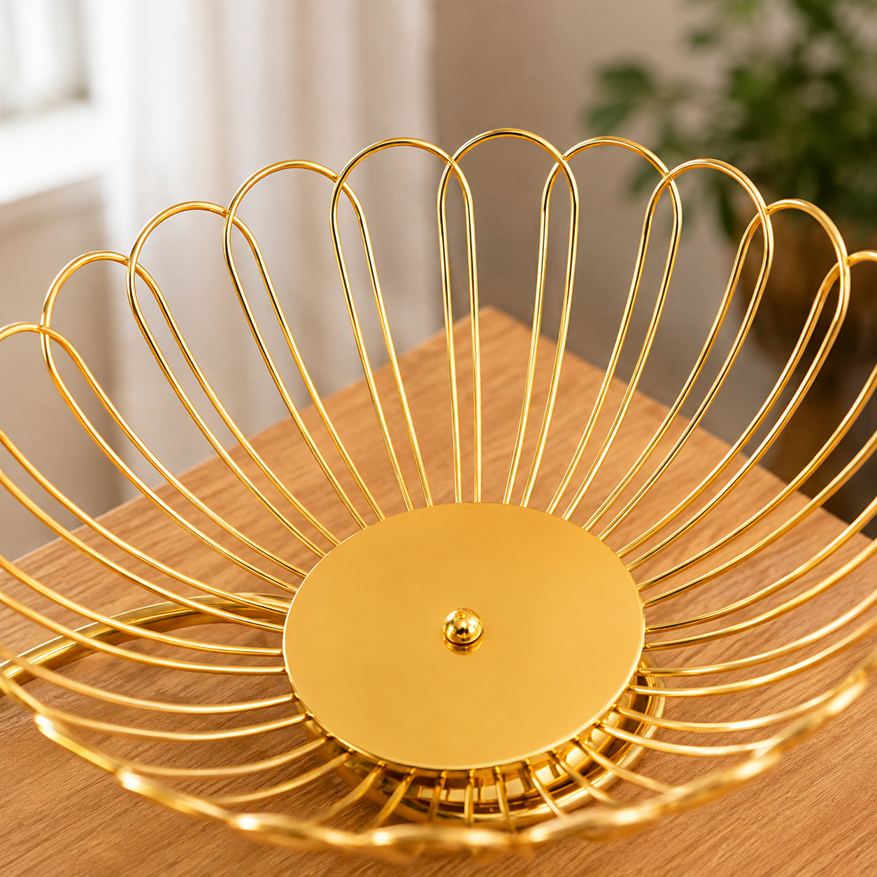 Luxury 3 Tier Gold Fruit Basket, Modern Gold Fruit Display Stand, Gold Metal Countertop Fruit Basket, Modern Wire Fruit Storage Basket
