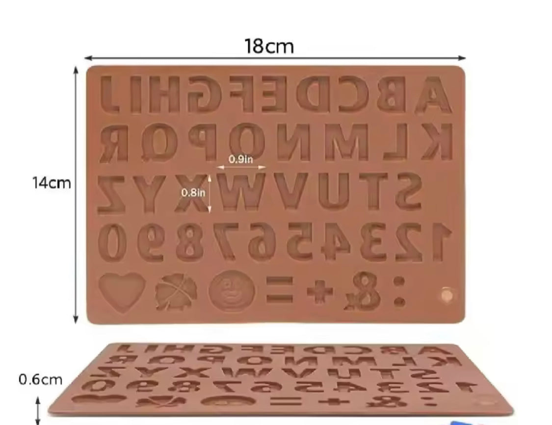 3D DIY Silicone Alphabet Number Chocolate Mold, Cake Decoration Tools