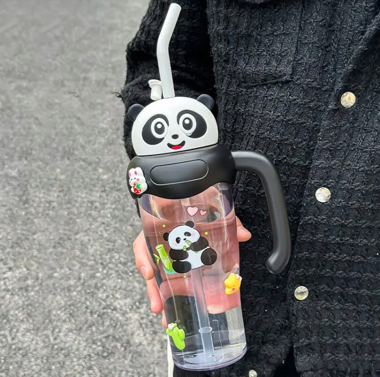 Cute Cartoon Bottle with Handle, Large 750ml Cartoon Water Bottle, Kids Water Bottle