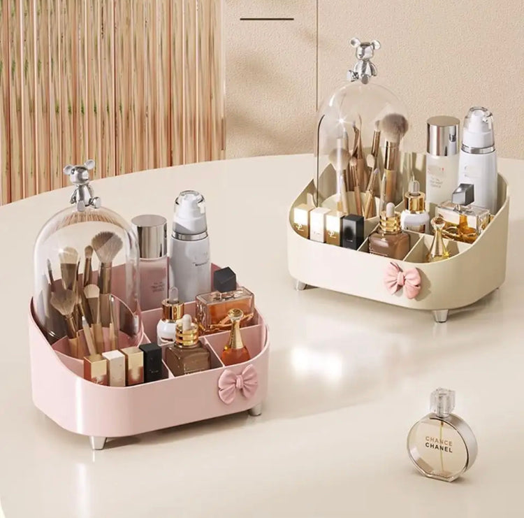 Multifunctional Makeup Storage Box, Large Capacity Desk Organizer Cosmetics Brushes, Makeup Organizer Durable Space Saving