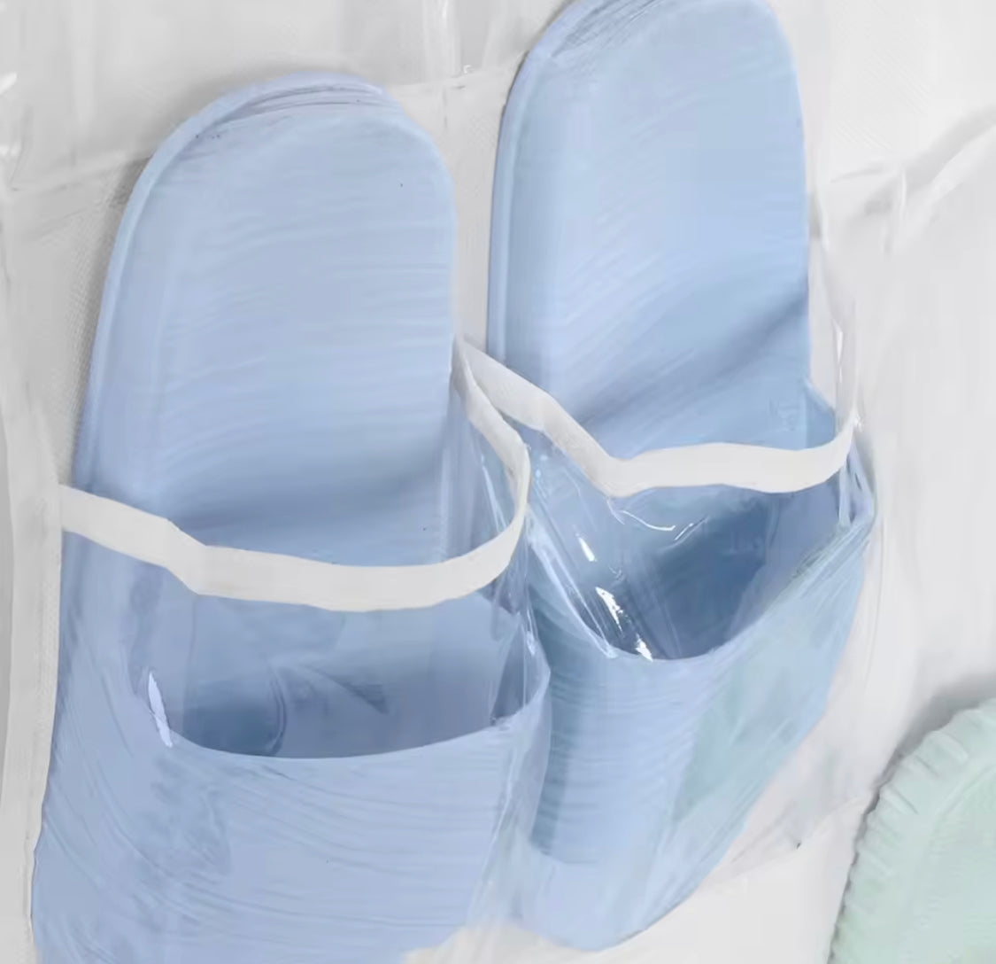 24 Pockets Transparent Over The Door Hanging Storage Organizer, Non Woven Space Saving Shoes Organizer, Multipurpose Transparent Storage Holder