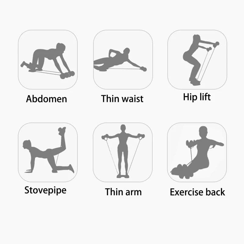 Multifunctional AB Wheel Roller, Core Abdominal Exercise, Multifunctional Home Gym Workout Equipment, Muscle Exercise Fitness Equipment, Pull Rope Resistance Bands Slimming Device, Stretch Elasticity Abdomen Waist Slimming Trainer