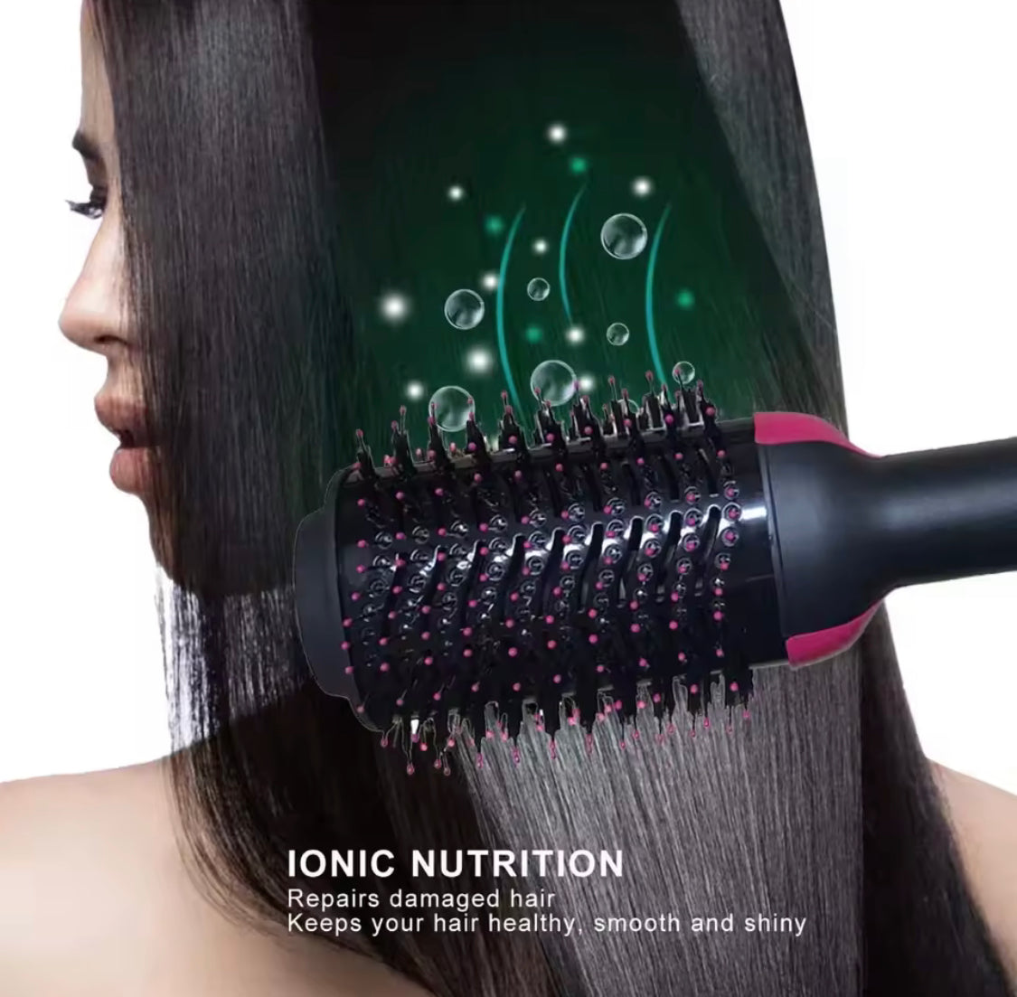 2 in 1 Multifunctional Hair Dryer, Rotating Hot Hair Brush Curler, Blow Dyer Brush, One Step Heating Comb Hair Straightening Brush