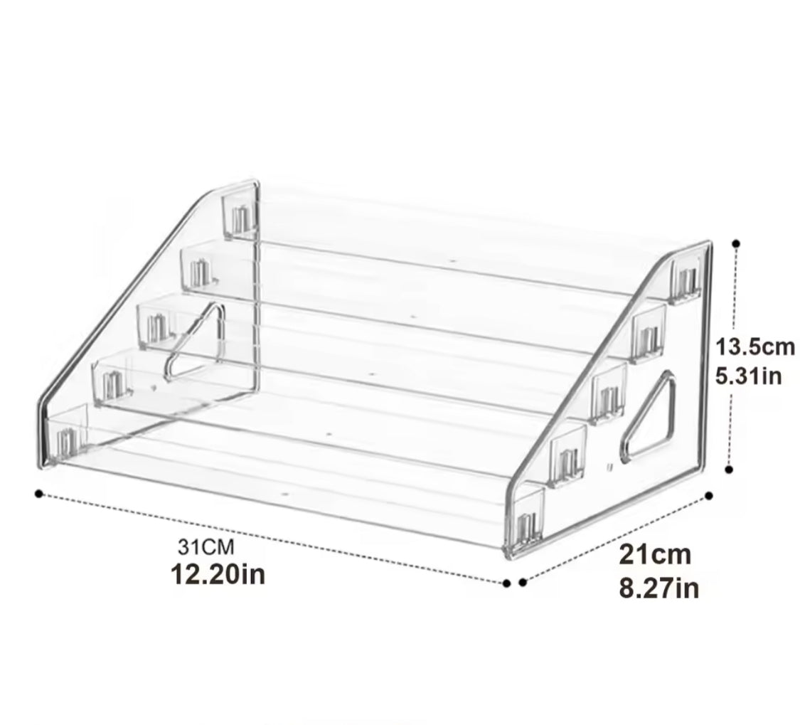 Multi Layer Acrylic Cosmetics Display Shelf, Portable Desktop Organizer, Transparent Cosmetics Storage Rack