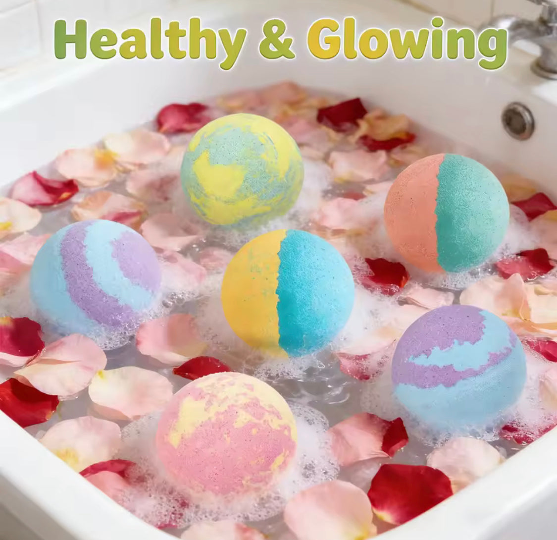 Kids Bubble Bath Balls Bomb Toy, Bubble Balls with Surprise Toys, Cleansing Body Bath Salt Balls