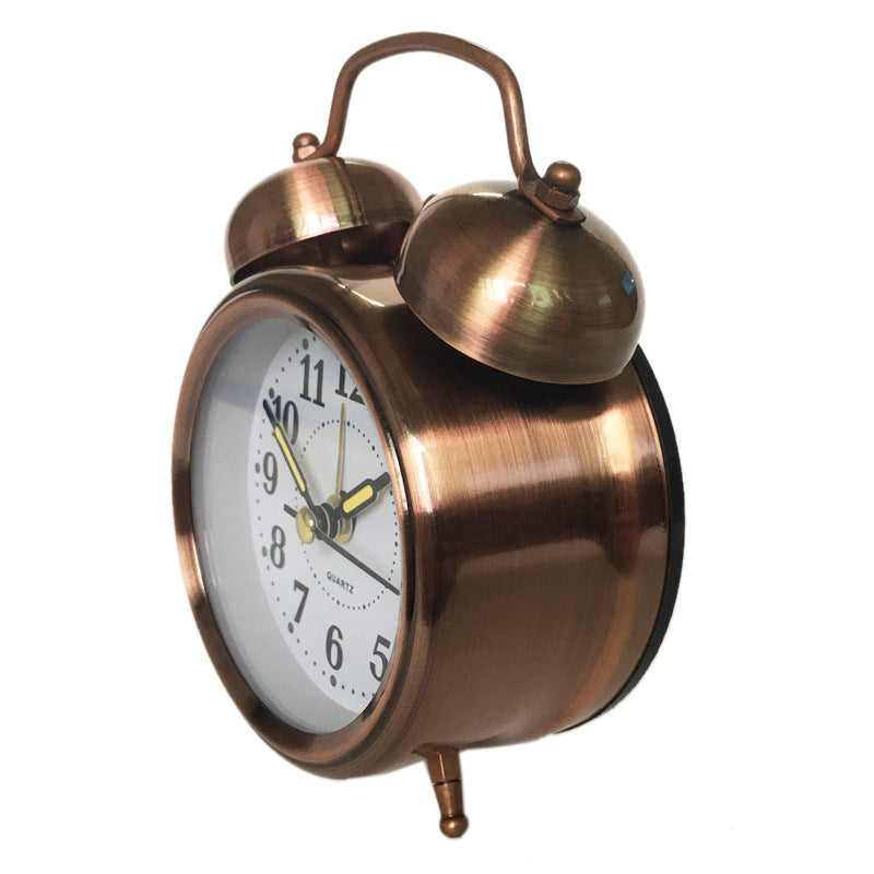 Retro Alarm Clock, Double Tell No Ticking Retro Kids Alarm Clock, Dual Bell Analog Lamp