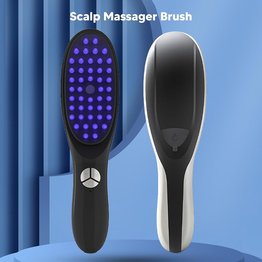 Ultrasonic Vibration Scalp Massager, Electric Scalp Massage Brush, Handheld Vibration Head Massager with Spray, Anti Hair Loss Scalp Massager