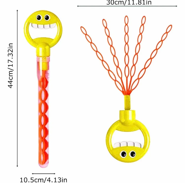 Smiling Face Soap Bubble Maker, 32 Holes Bubble Stick Blower Maker Bottle, Outdoor Activity Fun Soap Blowing Toy