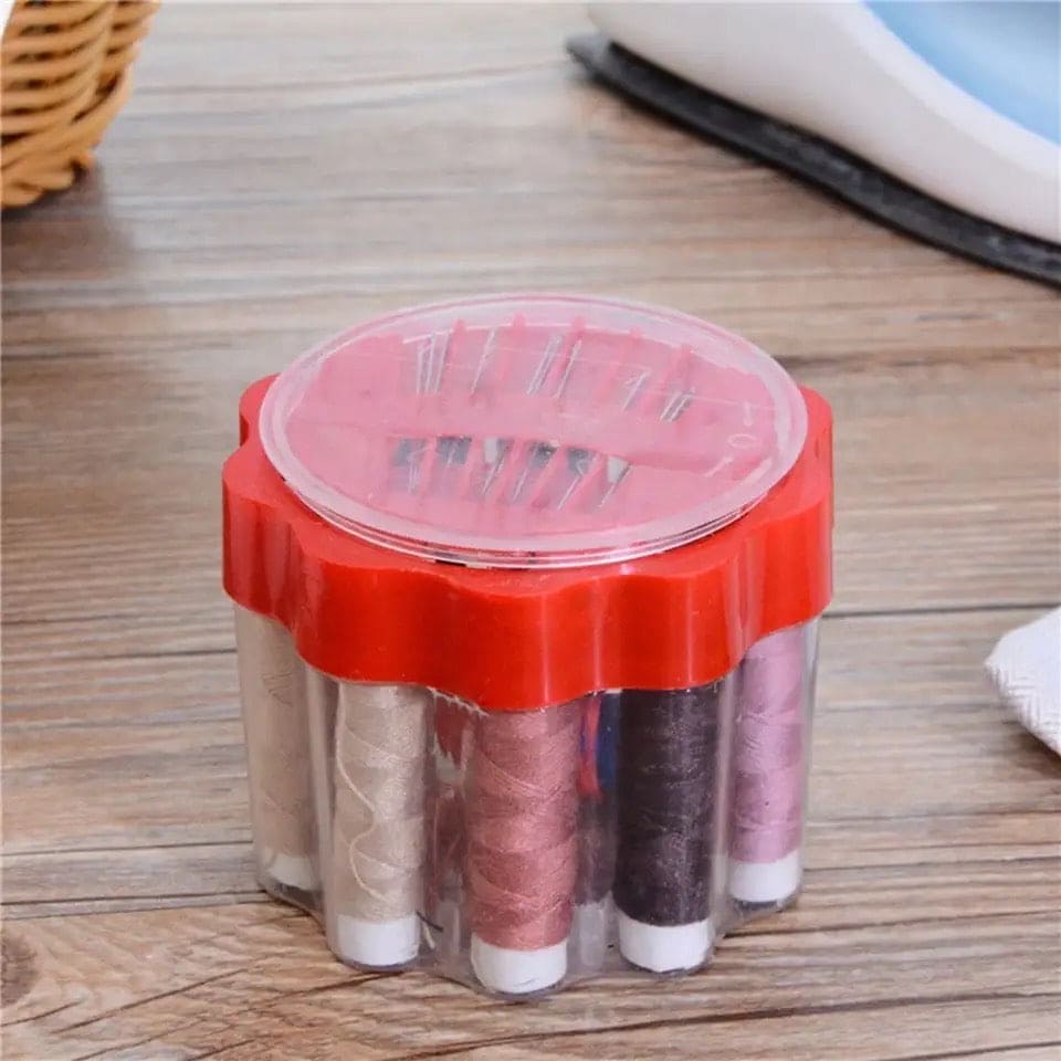 Flower Thread Box, Cloth Fabric Handy Needlework Tools, Thimble Buttons Mini Sewing Kit Organizer, Mini Sewing Kit Needle Threads Box