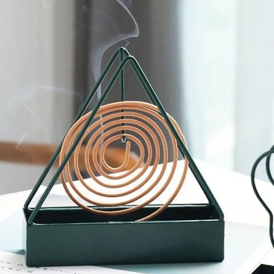 Triangle Coil Holder, Iron Mosquito Incense Box, Creative Mosquito Coil Holder With Tray, Mosquito Repellent Incense Rack, Creative Incense Rack Home Tools, Anti-Scald Mosquito Coil Holder With Tray