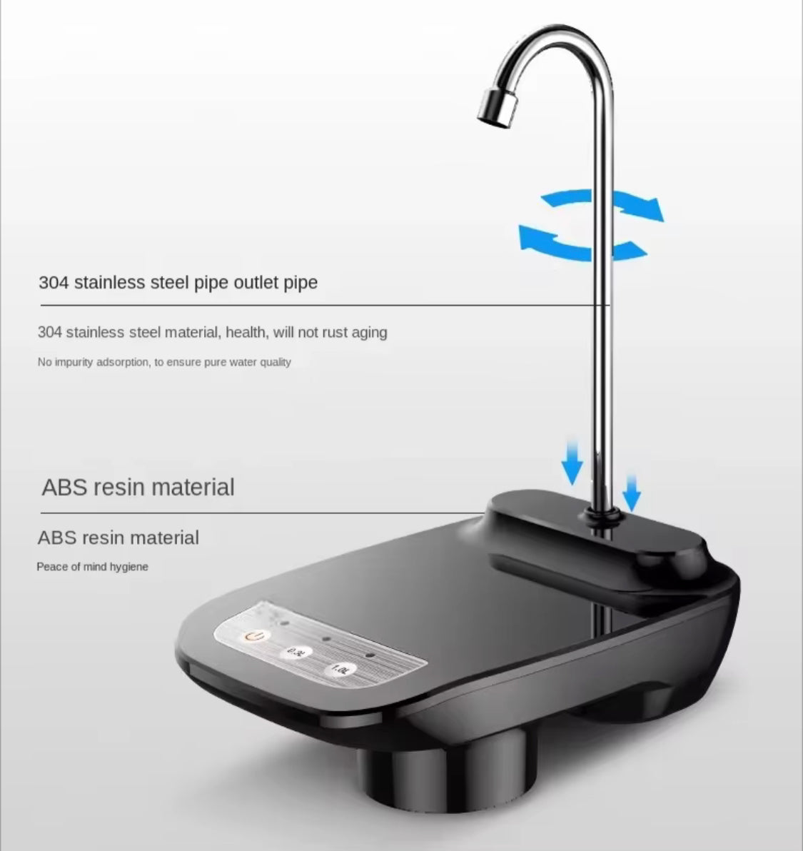 Rotatable Automatic Electric Bottle Pump, USB Operated Portable Water Dispenser Pump, Automatic Drinking Water Pump