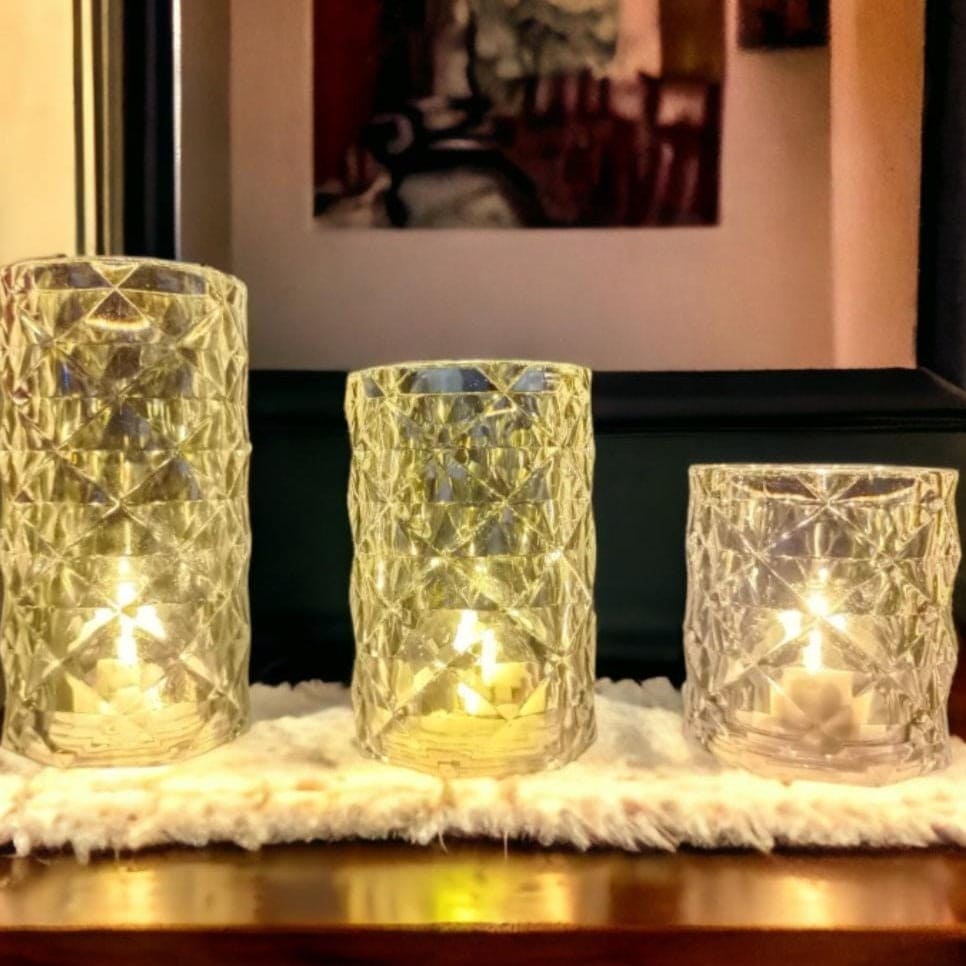 Romantic Rose Crystal Lamp, Mini Petals Diamond Table Lamp, Dimmable Golden Desk Lamp, Nordic Crystal Rechargeable Table Lamp, LED Romantic Desk Light