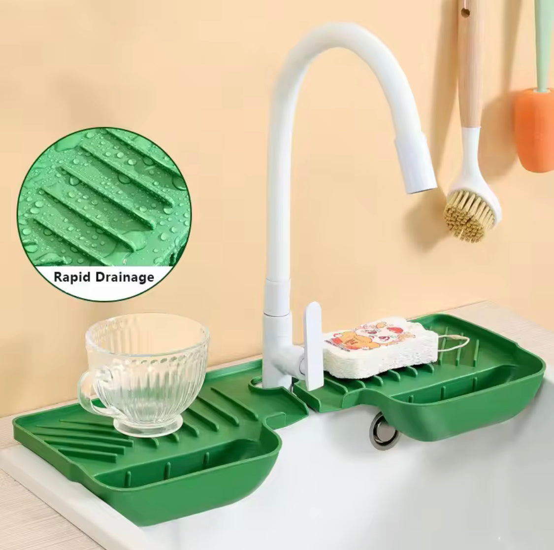 New Silicone Faucet Mat, Sink Splash Guard Pad, Silicone Faucet Drain Pad, Faucet Countertop Protector