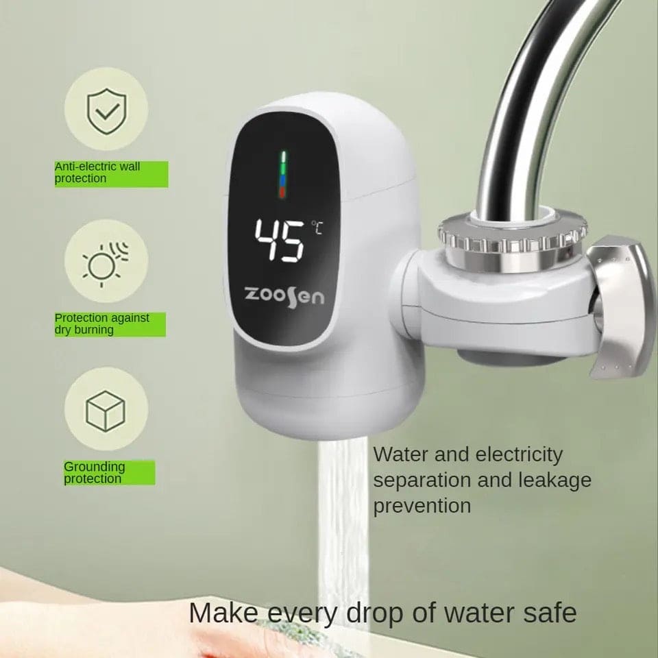Electric Water Heater, Kitchen Tap Connector, Instant Cold Hot Water Faucet Adapter, Faucet Digital Display Water Heater, Digital Display Heating Tap, Water Heater for Bathroom Kitchen Faucet