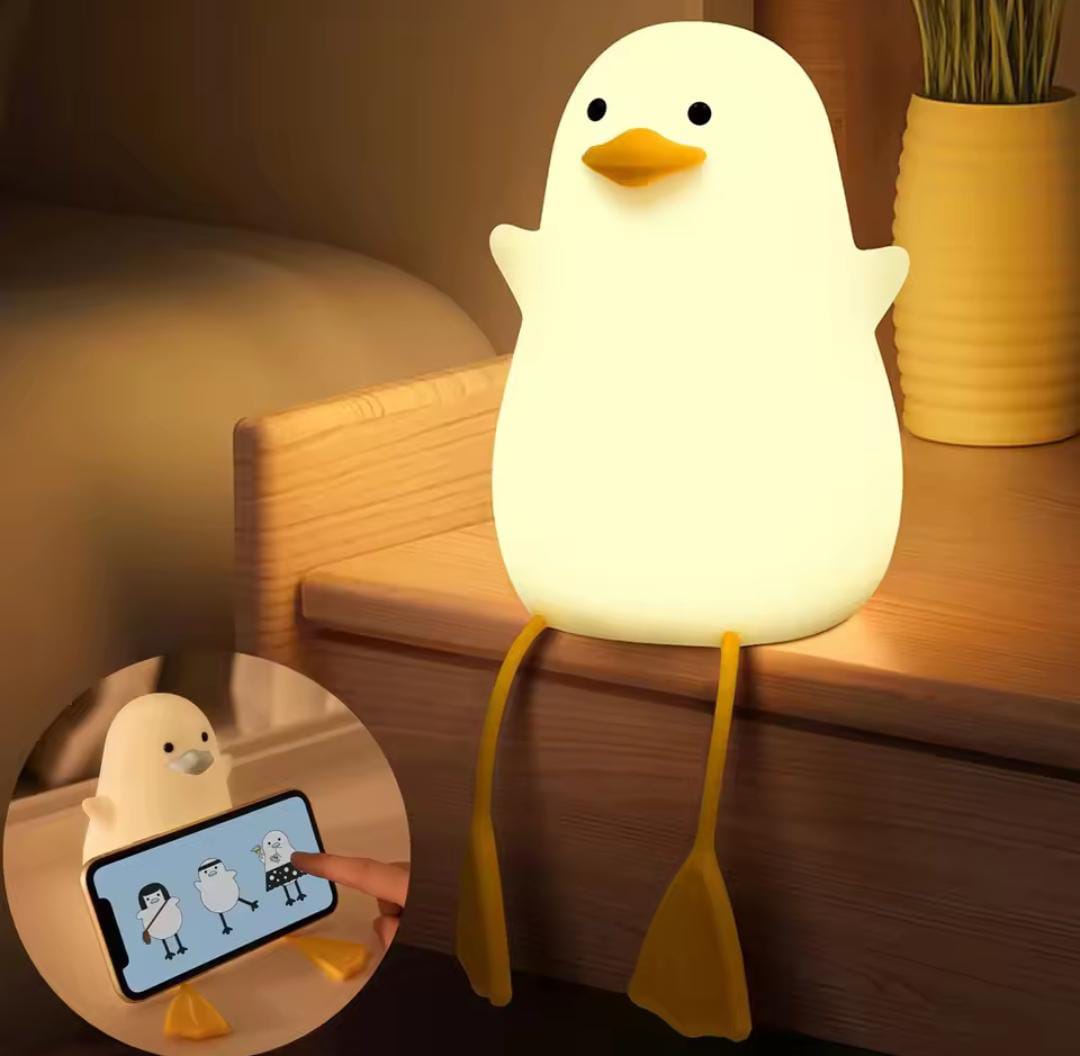 Cute Duck Led Night Lamp, USB Rechargeable Silicone Touch Lamp, Cute Warm Night Light, Duck Lamp For Room Decoration