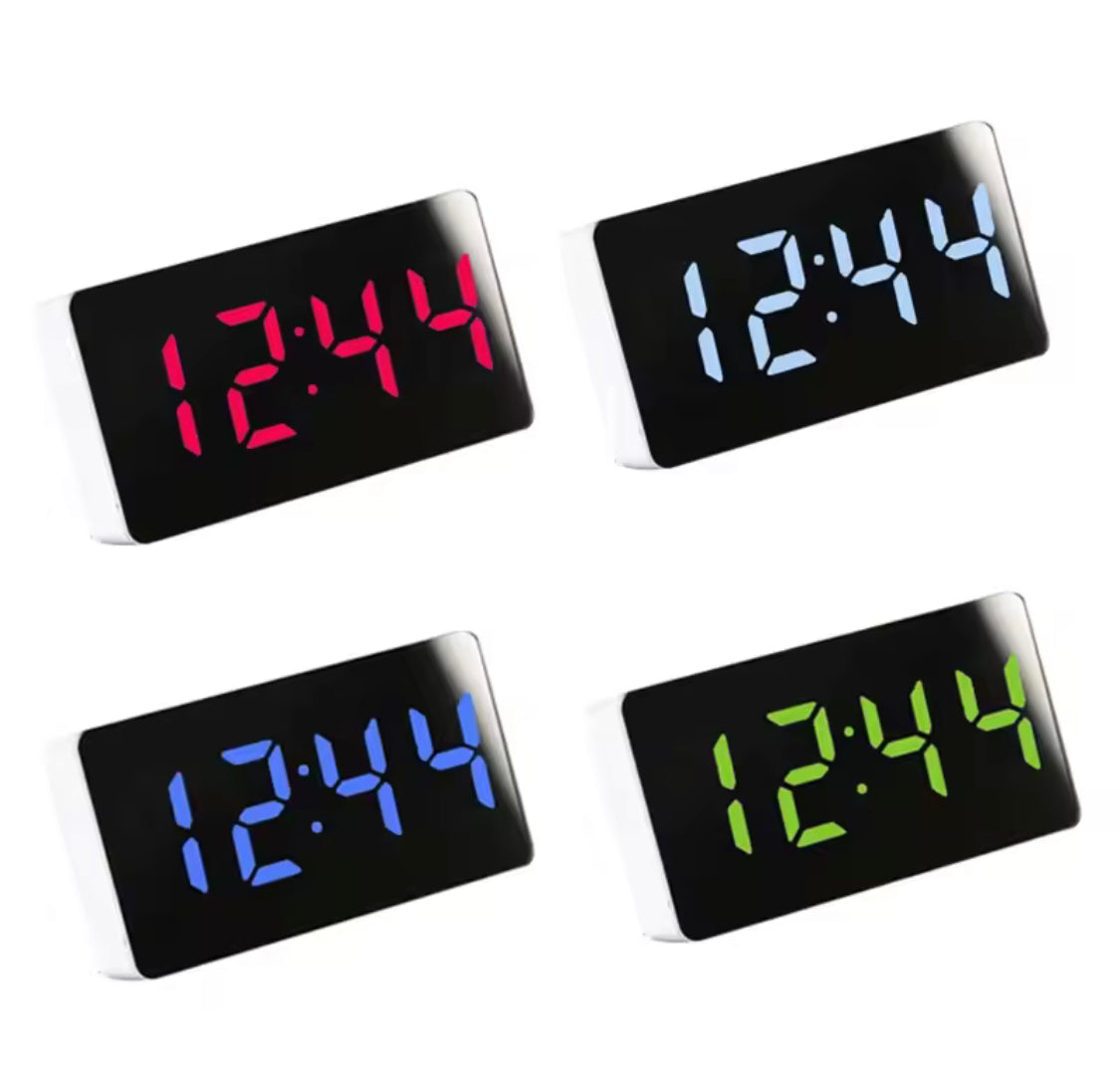 USB Operated Multifunction Alarm Desk Clock, Mirror Table Clock, Mini Digital Alarm Clock