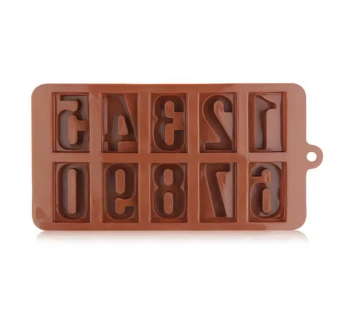 Silicone 3D Digital Numbers Chocolate Mold, 3D Silicone Numbers Molds, Cake Decorating Tools