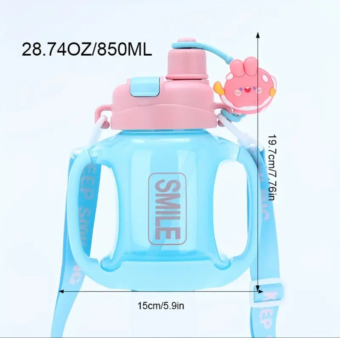 Large Capacity Cartoon Handle Bottle, Leak Proof BPS Free PC Water Bottle, Outdoor Sports Water Bottle